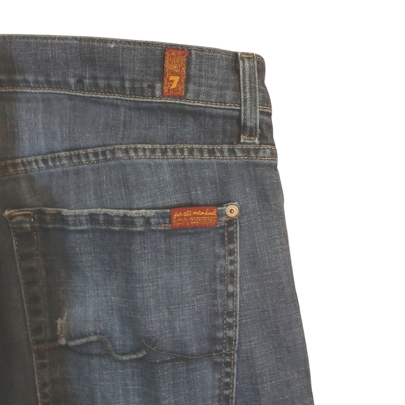 7 For All Mankind Austyn Relaxed Fit Med Wash Straight Leg Men's Size 36 - Picture 7 of 11